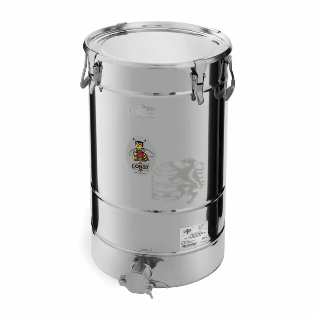 Abfüllbehälter Logar 50kg Spannverschlüsse und Schrägboden 