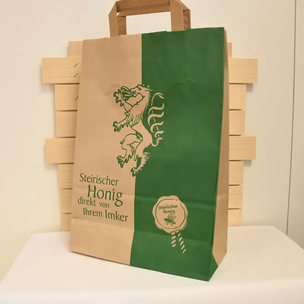 Tragtasche "Steirisch Honig" (Größe in cm 36 x 25 x 11)