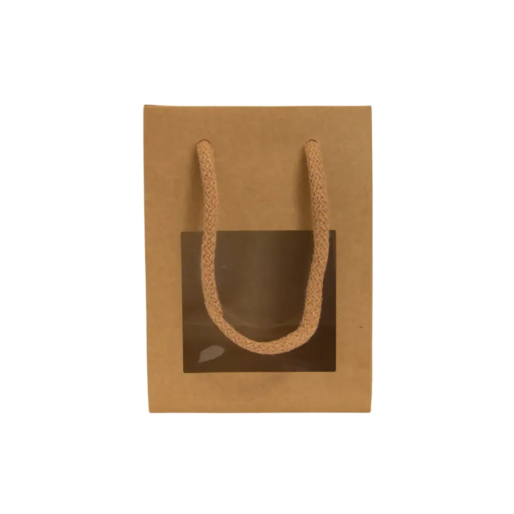 Tragtasche mit Fenster (Größe in cm 15 x 11 x 6,5)