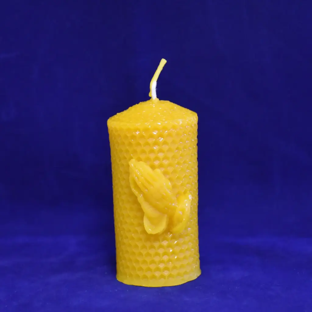 Bienenwachskerze 9 cm (betende Hände)    