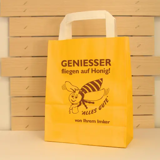 Tragtasche Papier "Genieser" (Größe in cm 22 x 18 x 8)