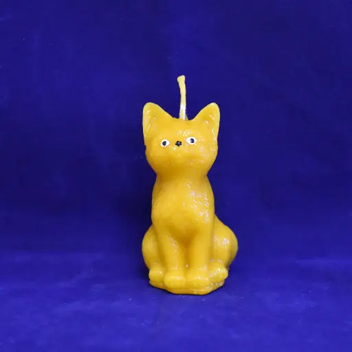 Bienenwachskerze 9 cm (Motiv Katze)  