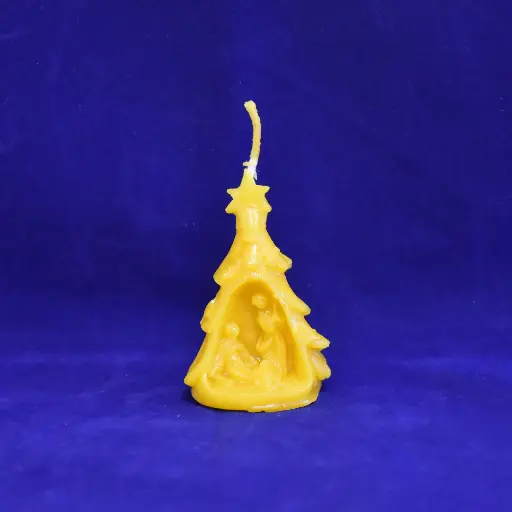 Bienenwachskerze 7 cm (Motiv Krippe)  